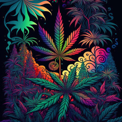 Psychedelic Cannabis Background