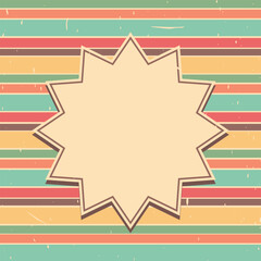 Vintage retro style background with geometric shapes and stripes. Frame for text. Grunge texture. Vector illustration