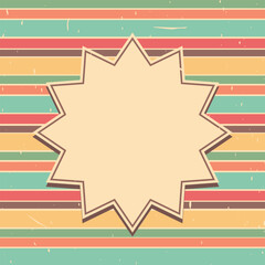 Vintage retro style background with geometric shapes and stripes. Frame for text. Grunge texture. Vector illustration