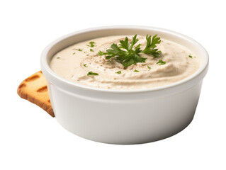 Baba Ganoush Dip isolated on transparent png background. Generative ai