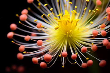 A Mimosa flower pistil , Macro photography