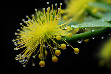 A Mimosa flower pistil , Macro photography