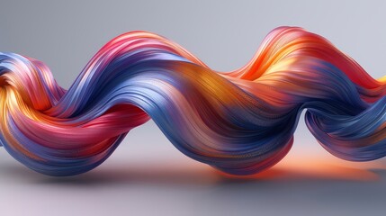   A 3D rendering displays a multicolored wave-like formation of hair