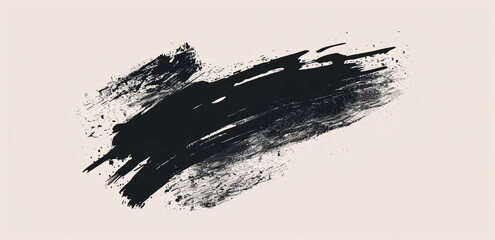 Black Ink Brush Stroke on White Background
