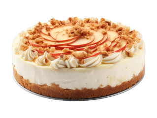 Obraz na płótnie Canvas Apple Cheesecake isolated on transparent png background. Generative ai