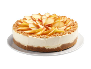 Obraz na płótnie Canvas Apple Cheesecake isolated on transparent png background. Generative ai