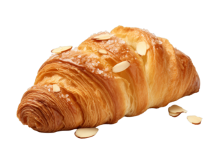Apple Cinnamon Croissant isolated on transparent png background. Generative ai