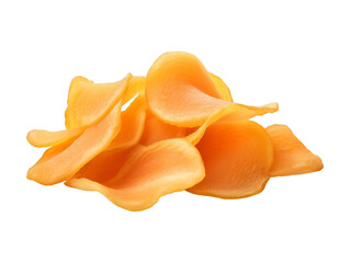 Apricot Chips isolated on transparent png background. Generative ai