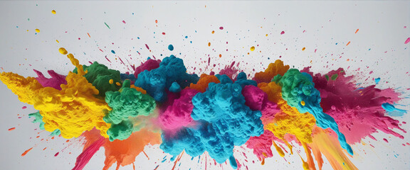 Set of rainbow colored Bright Colours powder explosion
