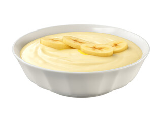 Banana Custard isolated on transparent png background. Generative ai