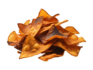 Balsamic Vinegar Chips isolated on transparent png background. Generative ai