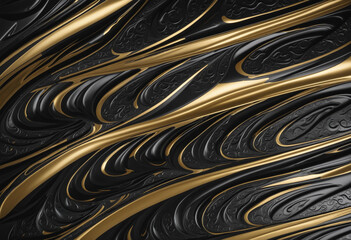 abstract black and gold waves Bright Colours pattern background