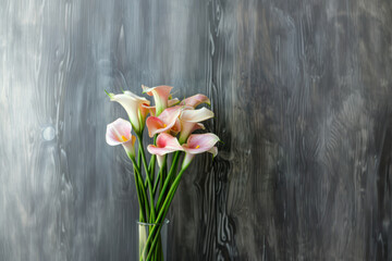 Anthurium flower on wall, illustraion.