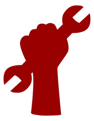 Wrench fist vector icon