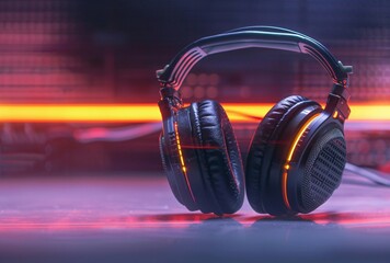 a pair of headphones with lights