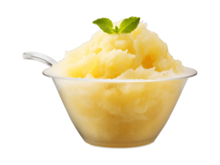 Banana Granita isolated on transparent png background. Generative ai