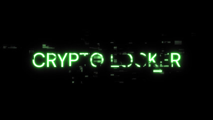 Obraz premium Crypto locker text with screen effects of technological glitches
