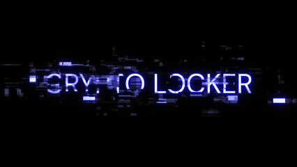 Obraz premium Crypto locker text with screen effects of technological glitches