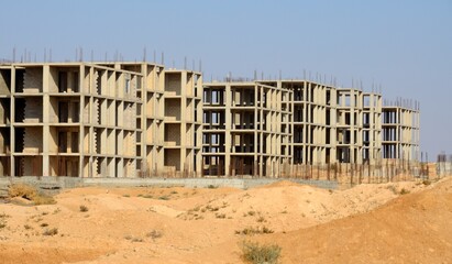 Edificio en construcción al sur de Ammán, Jordania