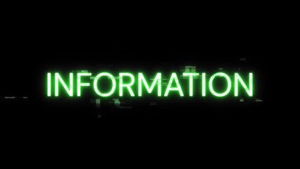 Obraz premium Information text with screen effects of technological glitches