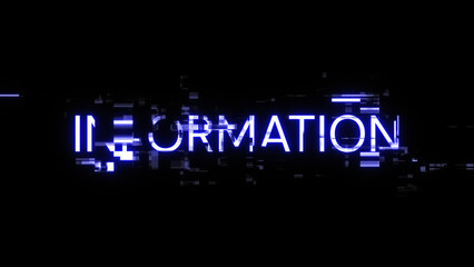 Obraz premium Information text with screen effects of technological glitches