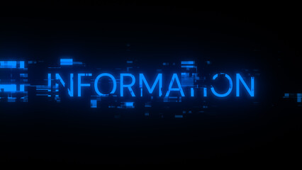 Obraz premium Information text with screen effects of technological glitches