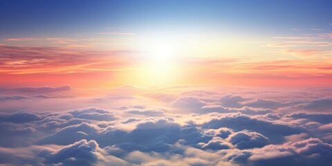 Fototapeta premium AI Generated. AI Generative. Aerial air sky clouds landscape background from top view. Graphic Art
