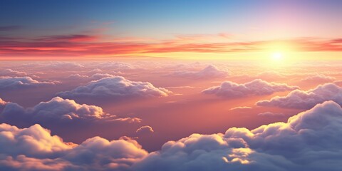 Fototapeta premium AI Generated. AI Generative. Aerial air sky clouds landscape background from top view. Graphic Art