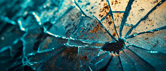 Shattered Dreams: Close-Up of a Broken Glass Texture