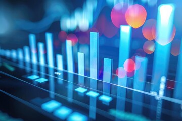 Dynamic Market Analysis Visualized Through Colorful Financial Charts and Graphs