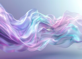 Soft pastel silky waves in a dreamy abstract composition, weightless veil flowing in space and time