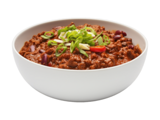 Beef Chili isolated on transparent png background. Generative ai
