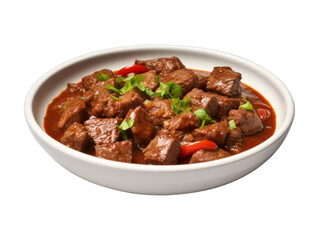 Fototapeta premium Beef Goulash isolated on transparent png background. Generative ai