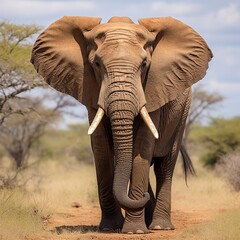 illustration of A photography of African Elephant siting captured, Generative ai