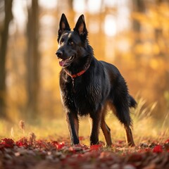 illustration of A photography of Black and Red German Shepherd Waggi, Generative ai