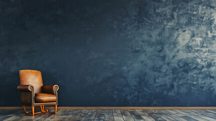 living room with leather armchair