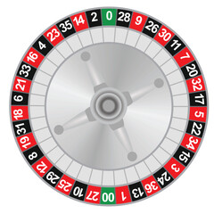 Roulette wheel isolated. vector illustration