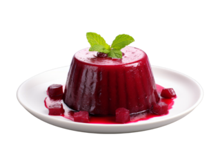 Beetroot Pudding isolated on transparent png background. Generative ai