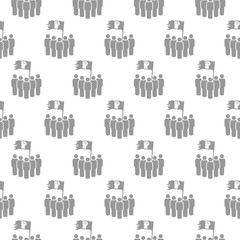 Protest people icon seamless pattern isolated on white background