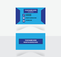  Company Modern Creative Clean Blue and White Simple Attractive Standard Business card Template