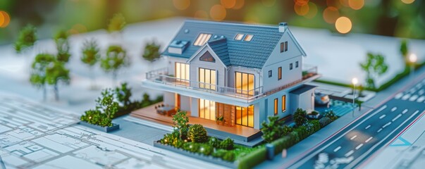 Cadastral layout featuring a house and open plots, illustrating the planning phase in house construction and building sector concepts