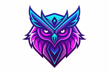 make a owl logo neon style vector illustration 