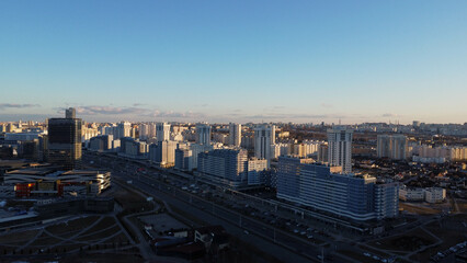 Fototapeta na wymiar city panorama view from high, Minsk, Belarus 
