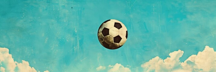 Vintage-Inspired Football Wallpaper with Vibrant Blue Sky