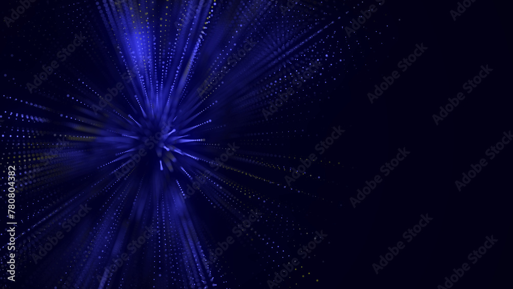 Poster digital blue background of particles. abstract futuristic illustration. big data visualization. tech
