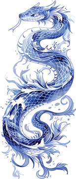 Blue snake charcter for Chinese New Year 2025. Design element for New Year banner, poster, invitation design.