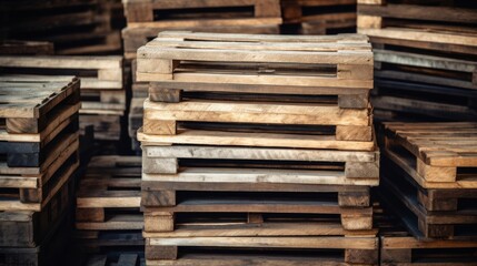 Vintage wooden crates stacked neatly