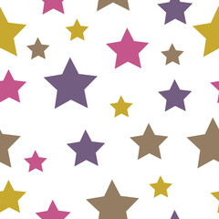 Multicolor star ornament seamless pattern. Stars seamless pattern. Festive Stars Wallpaper.