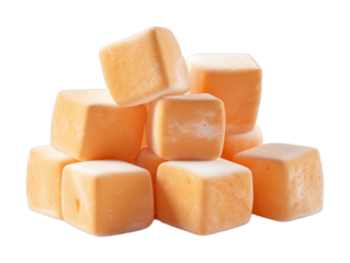 Caramel Marshmallows isolated on transparent png background. Generative ai