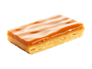 Caramel Shortbread isolated on transparent png background. Generative ai